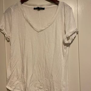 White House black market white t shirt vneck short sleeve tee